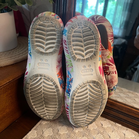 CROCS Classic Kadee Tropical Print Graphic Ballet Flats Colorful White Wms Sz 5 - Picture 6 of 7